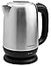 OVENTE Electric Tea Kettle Stainless Steel 1.7 Liter Portable Instant Water Boiler Heater 1100W Power Fast Boiling with Cordless Body and Automatic Shut Off for Coffee Milk Chocolate Silver KS27S