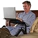 WorkEZ Executive Multifunctional Ergonomic Laptop Stand, Lap Desk For Bed & Couch, Folding Adjustable Height & Angle Notebook Riser 2 Fans 3 USB Ports