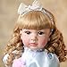 PURSUEBABY Lifelike Toddler Reborn Girl Baby Dolls 24 inch Princess Marilyn with Blue Eyes Real Life Baby Dolls Girl Blonde Hair for Girls Christmas & Birthday with Gift Box Set
