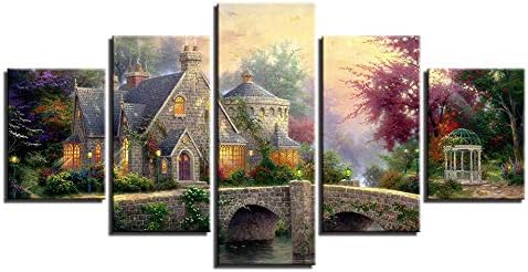 Zbdyyc 5 Canvas Paintings Home Decor Wall Art Canvas Print Poster Beach Cabin Classic Painting Modern Living Room Modular Picture Framed Buy Online At Best Price In Uae Amazon Ae