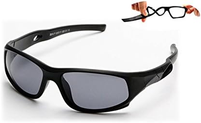 Kids Sunglasses TR90 Flexible Silcon Polarized Sport UV400 For Boys Girls Age 3-14 VIVIC (black)