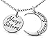 Christmas stocking Stuffers Sisters, Set of 2 ''Always Sisters Forever Friends'' Moon Pendant Necklaces - Jewelry Gifts for Big & Little Sisters, Best Friends - Sister Necklaces for 2 (Silver Tone)