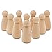 Wood Peg Dolls Unfinished 2 inch, Mom/Angel Shape, Pack of 50 Birch Wooden Peg People for Crafting, Miniature Figures, and Small World Play