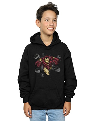 Marvel Boys Iron Man Rocks Hoodie 7-8 Years Black