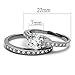 Marimor Jewelry His and Her 3 Piece Stainless Steel 1.39 Carat Cubic Zirconia Bridal Set and Men's Wedding Band