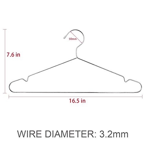 TIMMY Wire Hangers 30 Pack Stainless Steel Strong Metal Wire Hangers Clothes 16.5 Inch - Thumbnail 4