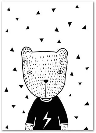 Bebe Enfant Ours Affiche En Forme De Coeur Mur Art Toile Impression Peinture Noir Et Blanc Chambre De Bande Dessinee Decoration De La Maison Modulaire Sans Cadre 50x70cm Amazon Fr Cuisine Maison