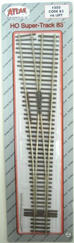 HO Code 83 #6 Left-Hand Super Switch