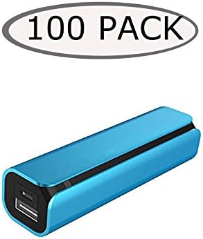 100 Wholesale Lot E3tronics 2600mAh Portable External Power Bank Battery Charger for iPhone 6 5 5S 4S 3GS, Most of Android Phones, Tablets (Blue)