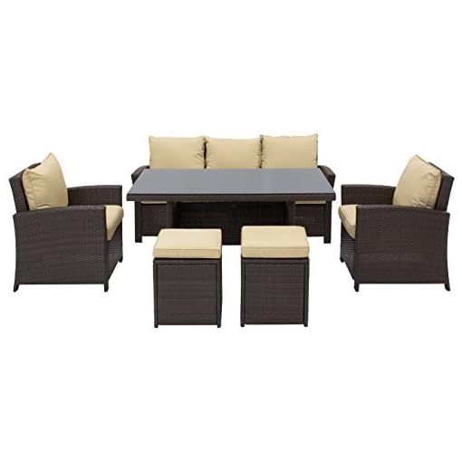 Best Choice Products 6Piece Modular Wicker Patio Dining Sofa Set w/ 7