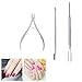 LEMONBEST® A Set of Stainless Steel Nail Cuticle Spoon Pusher Remover Cutter Nipper Clipper Professional Manicure Tools