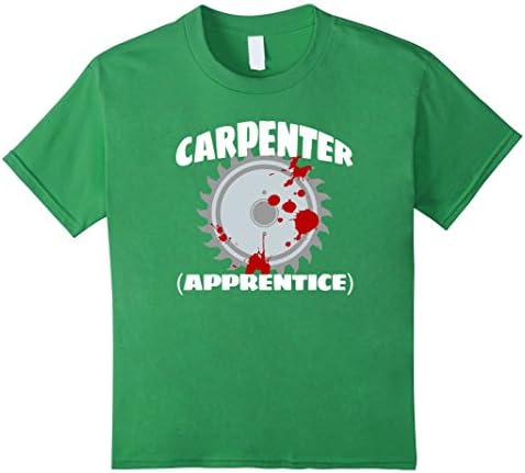 Kids Carpenter Apprentice Bloody Table Saw Funny Carpenter TShirt 10 Grass