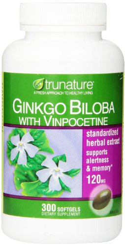 Trunature ginko biloba with vinpocetine, 300-softgels b…