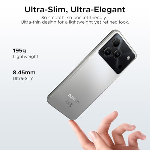 DOOGEESmart Note 56 Mobile Phones, Android 16 Smart Phone, 6150mAh, 8.45mm, 6.56"" HD+ 90Hz, 24GB + 64GB/2TB Android Phones, Dual SIM Unlocked Mobile Phone, Face ID, GPS, OTG, FM