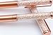 Rose Gold Pen Bling Crystal Diamond Ball Point Pen Black Ink Pen with 3 Extra Refills (Rose Gold 3 Pack)