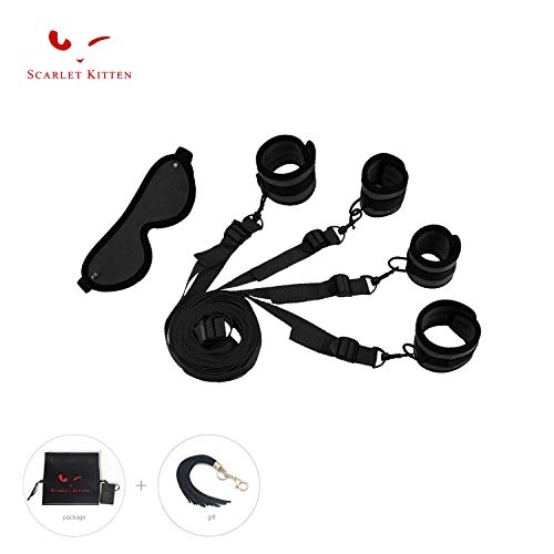 Scarlet Kitten Fuzzy Plush Bed Kit Costume Accessory Set for Cosplay, Black