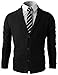 H2H Mens Slim Fit V-Neck Button Up Cardigan Sweater Black US S/Asia M (CMOCAL07)