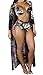 Lovaru Women's New Colorful Dyeing Bikini One Piece Swimsuit+Ponchos Cover Ups (Small, Dark-green)