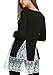 Zeagoo Womens Long Sleeve Floral Lace Splicing Loose Blouse Tops,Black,XL