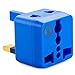 USA to UK Plug Adapter by Yubi Power 2 in 1 Universal Travel Adapter with 2 Universal Outlets - Blue 2 Pack - Type G for United Kingdom, England, Hong Kong, Ireland, Scotland, and More