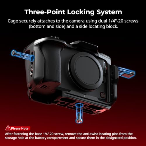 SMALLRIG Jaula de liberación rápida HawkLock para Canon R6 V, Jaula Completa de aleación de Aluminio para cámara, Placa QR para rieles Arca, Cold Shoe y NATO, para estabilizador dji RS - 6372