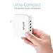 Skiva PowerFlow QuadFire (4-Port USB / 4.9 Amps / 24.5 Watt) Rapid USB Wall/AC Charger for iPhone 7 Plus / 7 / 6s, iPad Pro Air mini, Samsung Galaxy S7 Edge, Nexus & more [Color:White] [Model: AC104]