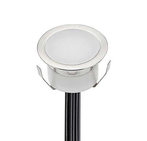 FVTLED Low Voltage LED Deck Light Waterproof Outdoor Garden Yard Decor Lamps Recessed Wood Decking Stair Landscape Pathway LED Step Lighting, Warm White