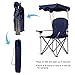 Goplus Camping Chair with Canopy Shade, Folding Lawn Chair with Umbrella Cup Holder & Carry Bag, Portable Sunshade Chair for Adults for Beach Outdoor Travel Hiking Fishing (Blue)