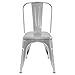 Furmax Metal Dining Chair Indoor Outdoor Use Stackable Classic Trattoria Chair Chic Dining Bistro Cafe Side Metal Chairs Set of 4 (Sliver)