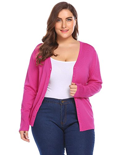 Zeagoo women s plus size v-neck button down long sleeve…