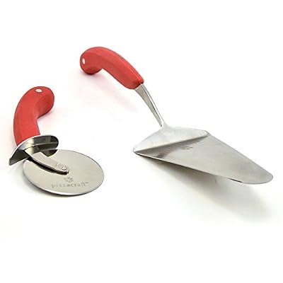 Pizzacraft Soft Grip Rolling Pizza Cutter and Server Set