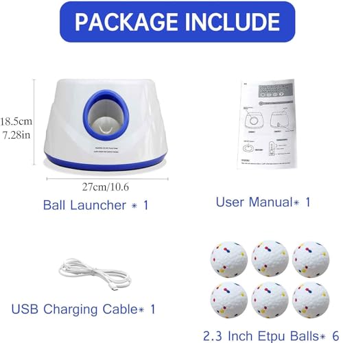 White Automatic Dog Ball Launcher, Interactive Dog Toys Tennis Balls Thrower for Small and Medium-Sized Dogs, 27 * 27 * 18Cm