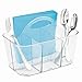 InterDesign Clarity Cutlery Flatware Caddy, Silverware, Utensil, and Napkin Holder - Clear