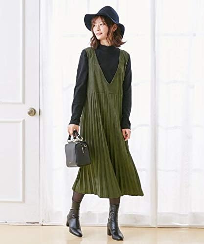 Amazon Co Jp Nissen ニッセン ワンピース チュニック カジュアル きれいめ マタニティウェア 授乳服 産前 産後 授乳服 犬印本舗 スエード調 プリーツジャンパースカートマタニティワンピース 服 ファッション小物