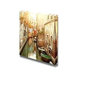 Canvas Prints Wall Art - Canal in Venice, Italy | Modern Wall Decor/Home Decoration Stretched Gallery Canvas Wrap Giclee Print. Ready to Hang - 12" x 12"