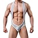 YUFEIDA Men's Jockstrap Leotard Underwear Jumpsuits Wrestling Singlet Bodysuit(Gray M)