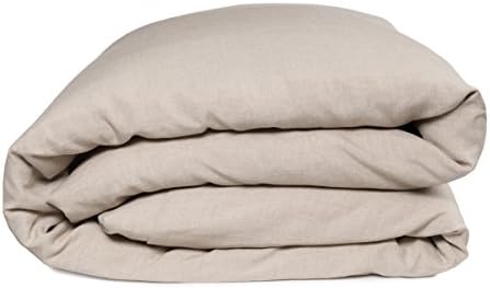 European Made Pure Linen Duvet Cover. 100% Fine Organic and Natural Flax (Full, Natural)