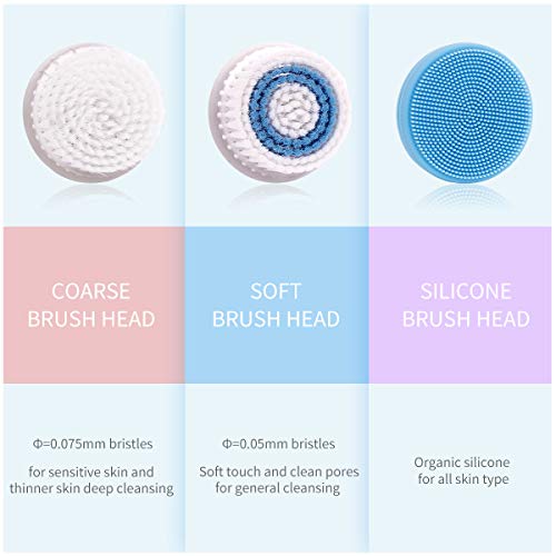 Sonic Facial Cleansing Brush, Pterxiog Face Scrubber Exfoliator