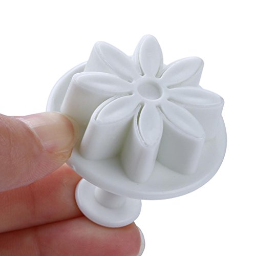 Hunzed Cake Mould, 4Pcs { Flower Plunger Cookie Cutter Mold } { Biscuit DIY Baking Cake Decorating } Kitchen Baking Tool