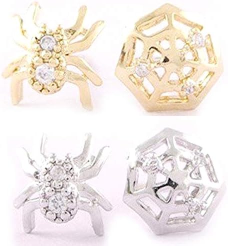 Amazon スパイダー ピアス クモ 蜘蛛 蜘蛛の巣 スパイダーウェブ ロック パンク ファッション ハロウィン クモの巣 メンズ レディース パーティ 昆虫 虫 アクセサリー White ピアス 通販