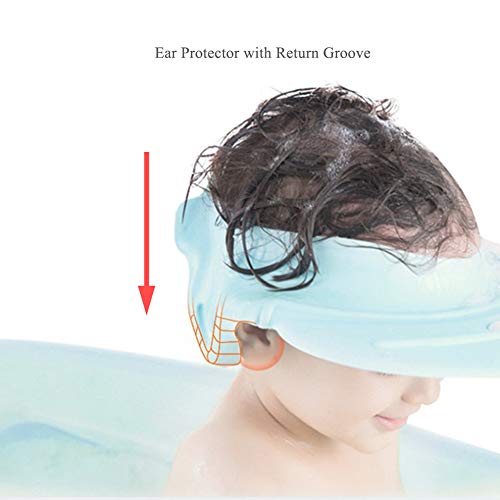 Baby Shampoo Shower Cap Hat,Adjustable Soft Silicone for Baby Infants and children Bathing Protect Eyes Ears (Recommended Over 18-month-old) - Thumbnail 3