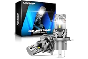 NOVSIGHT H4 LED Headlight Bulbs,30000LM 800% Super Bright LED Conversion Kit Bulbs,1:1 Size Plug and Play,6500K Cool White Hi