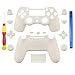 SN-RIGGOR Replacement Matte White Full Housing Shell Case with Full Buttons Thumbsticks Bullet D-pad Mod Kit For Sony Playstation 4 Dualshock 4 PS4 Slim PS4 Pro Wireless Controller Replacement Parts
