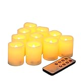 Candle Choice Set of 10 Flameless Votive Candles with Remote and Timer