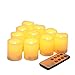 CANDLE CHOICE Battery Operated Flameless LED Votive Candles with Remote Timer Realistic Flickering Electric Small Fake Pumpkin Lights Halloween Christmas Wedding Decorations 10 Pack Batteries Incl.