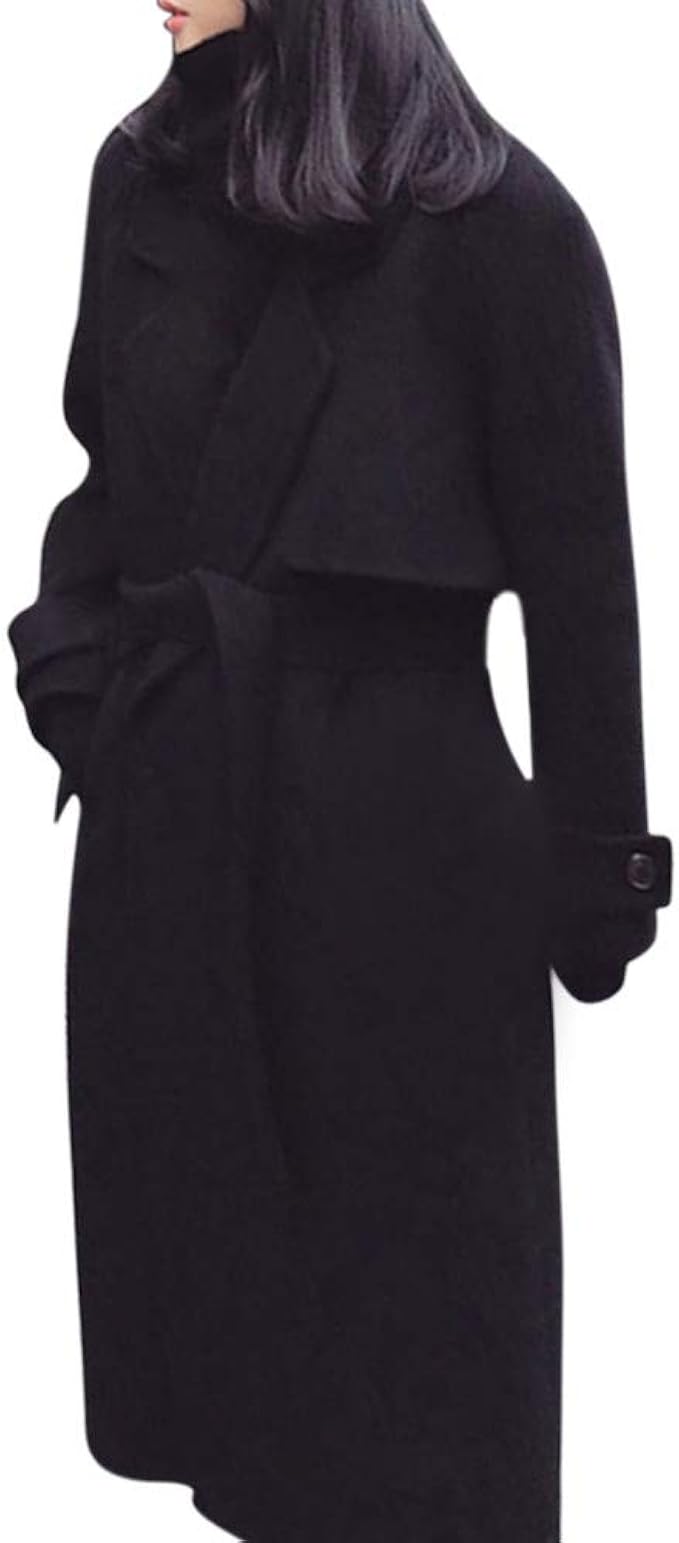 Amazon チェスターコート レディース トレンチコート Lucaso長袖 無地 エレガント 原宿系 ロングジャケット 可愛い 韓国ファッション 大人 Ol 通勤通学 冬服 防寒 暖かい 旅行 誕生日 パーティー 結婚式 二次会 イベント プレゼント アウター M ブラック コート