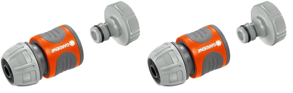Gardena Pump Connection Set: Hose Coupling for Quick Connection of 13 mm (1/2 Inch) - Hoses to Pumps with 33.3 mm (G 1 Inch) - External Thread (1752-20) (Pack of 2)