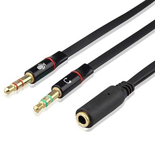chenyang Dual 3.5mm Male to Single Female Headphone Microphone Audio Splitter Cable for Phone Tablet Laptop