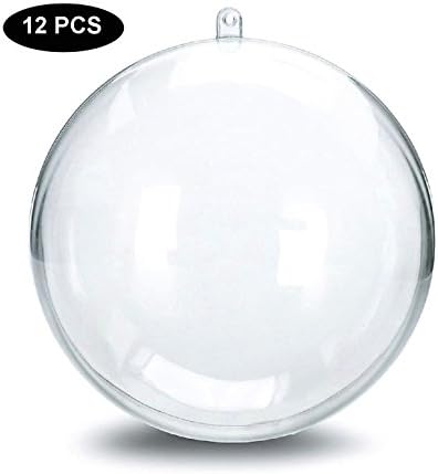 Lily Fashion Monster LFM 12PCS DIY Christmas Ball Ornaments Clear Plastic Acrylic Bath Bomb Crafting Mold-Ball 60mm