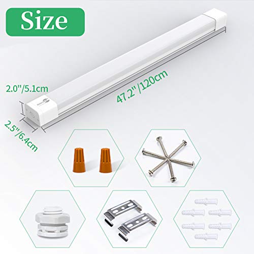 Öuesen LED Feuchtraumleuchte 120cm, 36W 3600LM LED Röhre, IP66 Wasserdichte Werkstatt Deckenleuchte Wannenleuchte für… – Bild 8